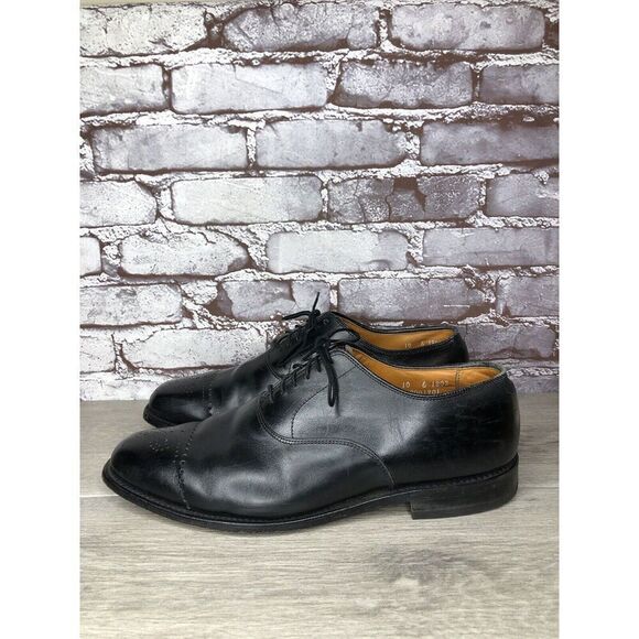 Allen Edmonds Dryden Black Leather Cap Toe Oxfords Brogue Shoes Men Sz 10E US/43 main image 16